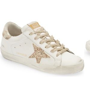 Golden Goose Authentic Super Star Low Top Sneakers Gold